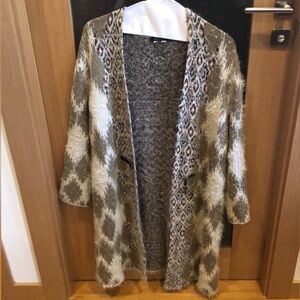 BCBG Textured Duster Long Cardigan